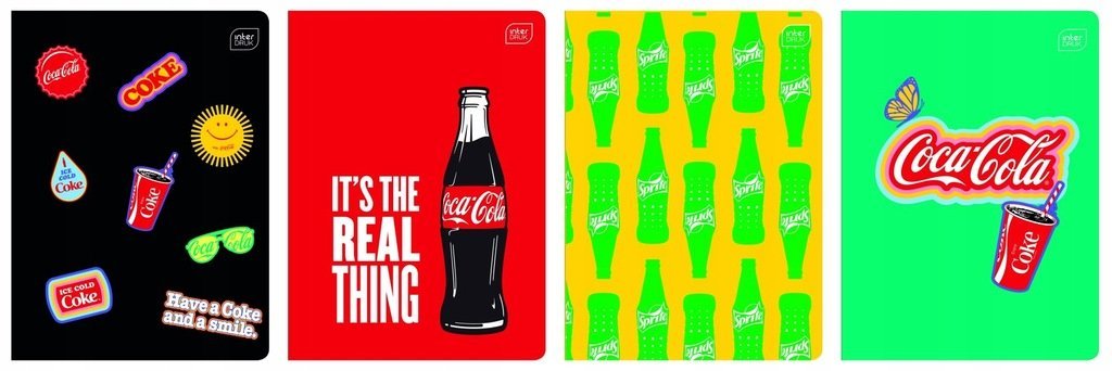 Zeszyt A5 32 kartki trzy linie Coca-Cola Interdruk MAT+UV 70g