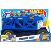 Samochody i pojazdy dla dzieci - Mattel Monster Trucks Transportowiec ciężarowy Nosorożec HFB13 - miniaturka - grafika 1
