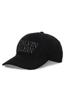 Czapki damskie - Calvin Klein Czapka z daszkiem Corduroy Graphic 5 Panel Cap LV04D5064G Czarny - miniaturka - grafika 1