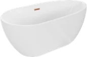 Wanny - Mexen Eos wanna wolnostojąca 170 x 75 cm, biała, przelew miedź szczotkowana - 52471707500-65 - miniaturka - grafika 1