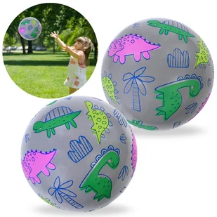 Dinozaury Kolorowa, GUMOWA piłka 23 cm, lekka, PLAŻOWA, DO GRANIA, DO ZABAWY 10m+ - Piłki dla dzieci Dinozaury Kolorowa, GUMOWA piłka 23 cm, lekka, PLAŻOWA, DO GRANIA, DO ZABAWY 10m+ - Piłki dla dzieci - miniaturka - grafika 1
