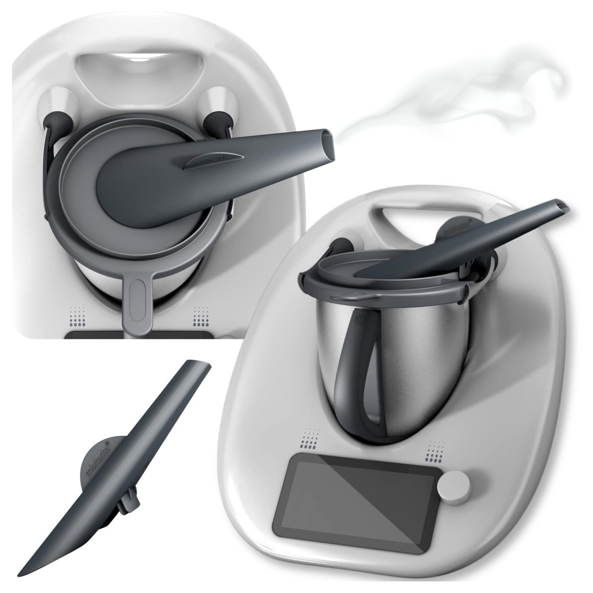 Nasadka na parę do Thermomix TM5 TM6 Odprowadzacz pary Termomix ochrona mebli nasadka obrotowa 360° BPA FREE MIXTER(R)