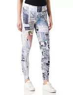 Legginsy - Desigual Damskie legginsy Any News, białe, S - miniaturka - grafika 1