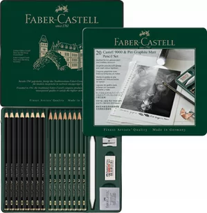 Faber-Castell Zestaw Ołówków 9000 Pitt Matt 20 Szt - Kredki, ołówki, pastele i pisaki - miniaturka - grafika 1