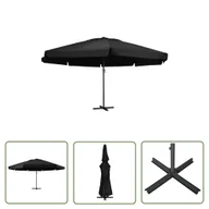 Parasole ogrodowe - The Living Store Parasol ogrodowy na aluminiowym słupku - 500 cm - czarny - Parasol Ogrodowy - miniaturka - grafika 1