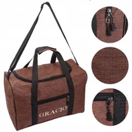 Akcesoria podróżnicze - TORBA Podrozna do SAMOLOTU Brazowa GRACIO POJEMNA 30x40x20 Bagaz PODRECZNY - miniaturka - grafika 1