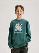 Bluzki dla chłopców - Reserved - Longsleeve Pokémon - ciemny turkus - miniaturka - grafika 1