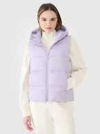 Kurtki damskie - 4F Bezrękawnik puchowy z wypełnieniem syntetycznym damski - fioletowy S - miniaturka - grafika 1
