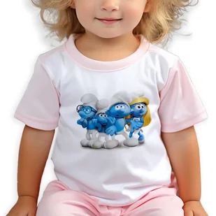 PIŻAMA RÓŻOWA Dziecięca Do Spania Szkoły Prezent Dla Fana SMERFY Wzory 116 - Moda i Uroda OUTLET - miniaturka - grafika 1