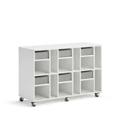 Meble do szkół i przedszkoli - Regał szkolny CASPER, 6 szuflad, 12 przegród, biały, szary - miniaturka - grafika 1