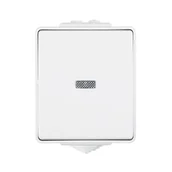 Wyłączniki światła i elektryczne - Efapel Włącznik schodowy Z PODŚWIETLENIEM BIAŁY IP65 WATERPROOF - miniaturka - grafika 1