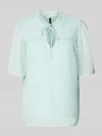 Bluzki damskie - Bluzka o kroju regular fit z koronkowym detalem model ‘LEAH’ - miniaturka - grafika 1