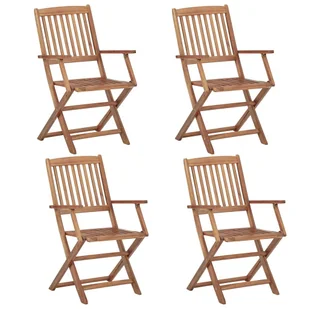 vidaXL Składane krzesła ogrodowe, 4 szt., lite drewno akacjowe! 313602 - Fotele i krzesła ogrodowe - miniaturka - grafika 1