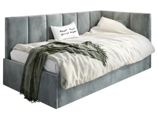 Szary tapicerowany tapczan z oparciem 100x200 - Golones 4X - Łóżka Szary tapicerowany tapczan z oparciem 100x200 - Golones 4X - Łóżka - miniaturka - grafika 1