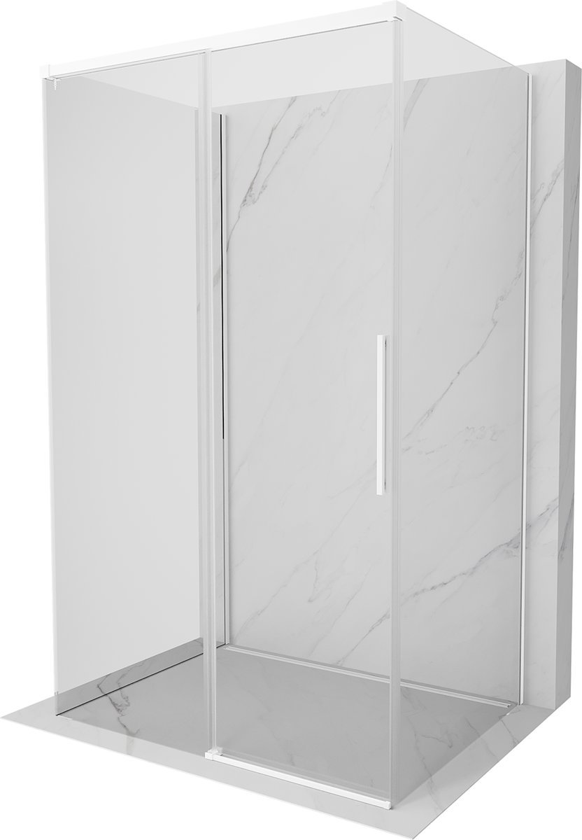 Mexen Rox-3S kabina prysznicowa 3-ścienna rozsuwana 130 x 110 cm, transparent, biała - 8C2-130-110-20-00-3S