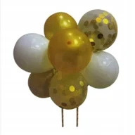 Pozostałe akcesoria kuchenne - Balony dekoracyjne do ciast tapper złote,białe 10szt. - Eurobatt - miniaturka - grafika 1