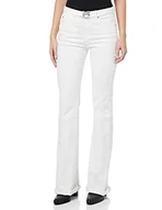 Spodnie damskie - Pinko Flora Flare Bull Komfort Spodnie Damskie, Z04_biały Brill., 24 - miniaturka - grafika 1