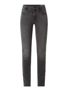 Spodnie damskie - Jeansy o wąskim kroju z wpuszczanymi kieszeniami - grafika 1