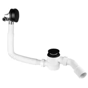 Syfony - MCALPINE Syfon wanny z funkcją napełniania czarny - miniaturka - grafika 1