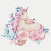 Malowanie po numerach - Malowanie po numerach - Bajkowy jednorożec 30x30cm - Ideyka - miniaturka - grafika 1