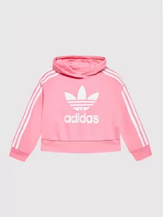 adidas Bluza adicolor HK0281 Różowy Loose Fit - Odzież sportowa dziecięca - miniaturka - grafika 1