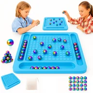 Gry planszowe - GRA PLANSZOWA EDUKACYJNA KAMIENIE MAGNETYCZNE 20 KULEK KOLOROWYCH TĘCZOWYCH - miniaturka - grafika 1