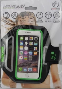 REBELTEC Etui opaska sportowa na ramię na telefon do 4,7" ACTIVE A47 kolor czarno zielony - Pozostały sprzęt i akcesoria do ćwiczeń - miniaturka - grafika 1