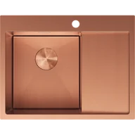 Zlewozmywaki - Mexen Exar zlewozmywak stalowy 1-komorowy z ociekaczem lewy 620 x 480 mm, miedź HC - 6431621005L-65HC - miniaturka - grafika 1