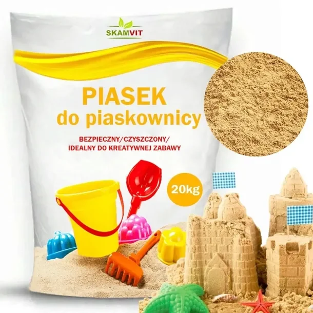 Piasek Do Piaskownicy 20kg Piach Czysty Dla Dzieci Do Ogrodu Zabawy
