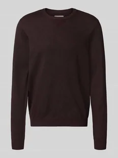 Sweter z dzianiny z okrągłym dekoltem model ‘Bruton’ - Swetry męskie - miniaturka - grafika 1
