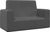 Zestawy mebli dla dzieci - vidaXL vidaXL 2-os. sofa dla dzieci, antracytowa, miękki plusz - miniaturka - grafika 1