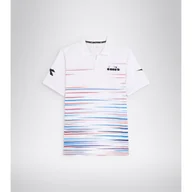 Koszulki sportowe męskie - Koszulka do tenisa z krótkim rekawem męska Diadora SS POLO ICON optical white - miniaturka - grafika 1