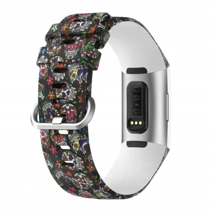 PASEK SILIKONOWY Z NADRUKIEM DO FITBIT CHARGE 3/4 - Akcesoria do smartwatchy - miniaturka - grafika 1