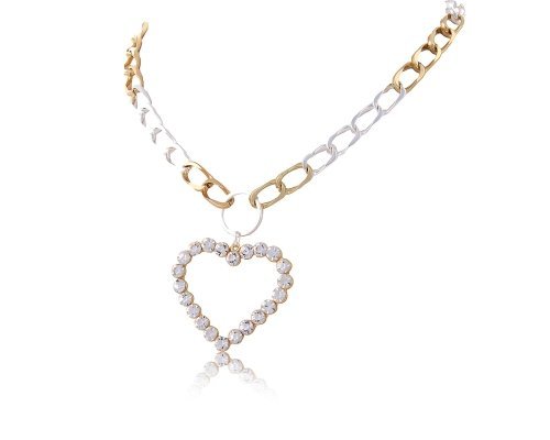 Colibra Naszyjnik z sercem zdobionym kryształami Preciosa (C24/WIO/40AG-AU) Walentynki