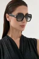 Okulary przeciwsłoneczne - Gucci okulary przeciwsłoneczne damskie kolor czarny - miniaturka - grafika 1