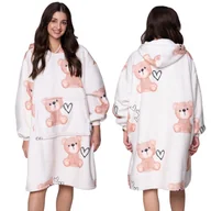 Bluzy damskie - KOC BLUZA Oversize Ciepła Gruba KOCOBLUZA 2w1 XXL MISIE Futrzak [KB-W23] - miniaturka - grafika 1