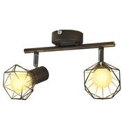 Lampy sufitowe - vidaXL Reflektor sufitowy w industrialnym stylu z 2 żarówkami LED - miniaturka - grafika 1