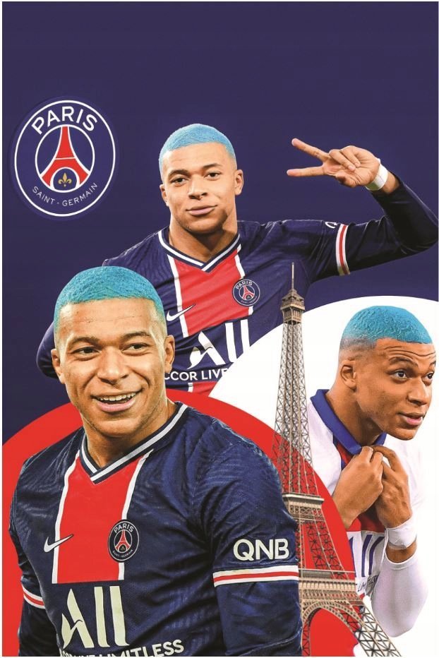 PODKŁADKA POD MYSZ Z Nadrukiem 22x18 cm Piłkarski Kylian Mbappe PSG Prezent