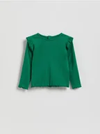 Bluzki dla niemowląt - Reserved - Bluzka z falbanami - zielony - miniaturka - grafika 1