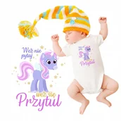 Body dla niemowląt - Body Niemowlęce Białe WEŹ SIĘ PRZYTUL Wzory - 74 - miniaturka - grafika 1