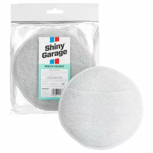 Akcesoria do mycia samochodu - SHINY GARAGE White Pocket Microfiber Applicator - aplikator z mikrofibry biały - grafika 1