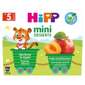 Desery dla dzieci - HiPP Mini Deser Bio, jabłko, morela, po 5 miesiącu, 4 x 100 g - miniaturka - grafika 1