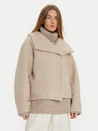 Kurtki damskie - Gina Tricot Kurtka przejściowa 22613 Beżowy Oversize - miniaturka - grafika 1