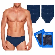 Majtki męskie - HENDERSON Zestaw Slipy Męskie Bawełna Granatowy 6 Sztuk Rozmiar L - miniaturka - grafika 1