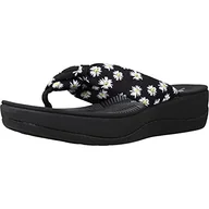 Klapki i japonki damskie - Clarks Damskie japonki Arla Glison, czarny - Black Textile With Daisies - 38 EU - miniaturka - grafika 1