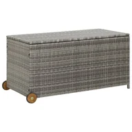 Skrzynie ogrodowe - VidaXL Lumarko Skrzynia ogrodowa, jasnoszara, 130x65x115 cm, polirattan 310090 VidaXL - miniaturka - grafika 1