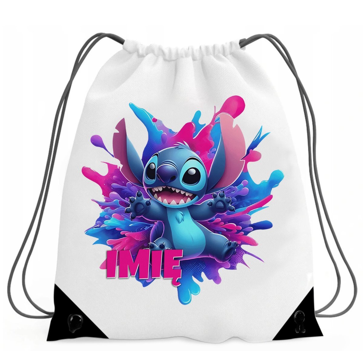 BIAŁY WOREK PLECAK SZKOLNY DO SZKOŁY PRZEDSZKOLA STICH STITCH ANGEL 1