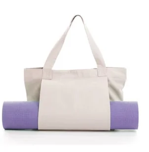 Torba Treningowa Do Jogi, Pilatesu 37X35Cm Beżowa - Torby sportowe - miniaturka - grafika 1