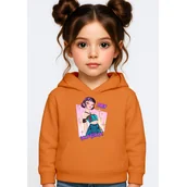 Bluzy dla dziewczynek - BLUZA DZIECIĘCA HUNTRIX ZOEY KPOP 122-128 Z KAPTUREM BAWEŁNIANA JAKOŚĆ - miniaturka - grafika 1