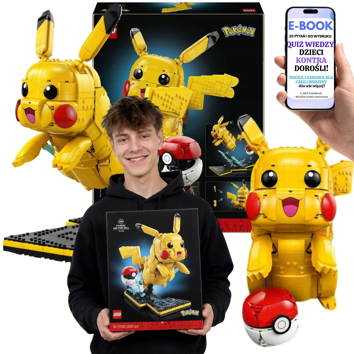 LEGO POKEMON Pokémon Pikachu i Pokeball • dla Fana Pokémon 2050 el. 72152